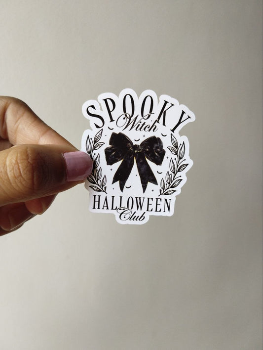 Spooky witch Halloween club sticker