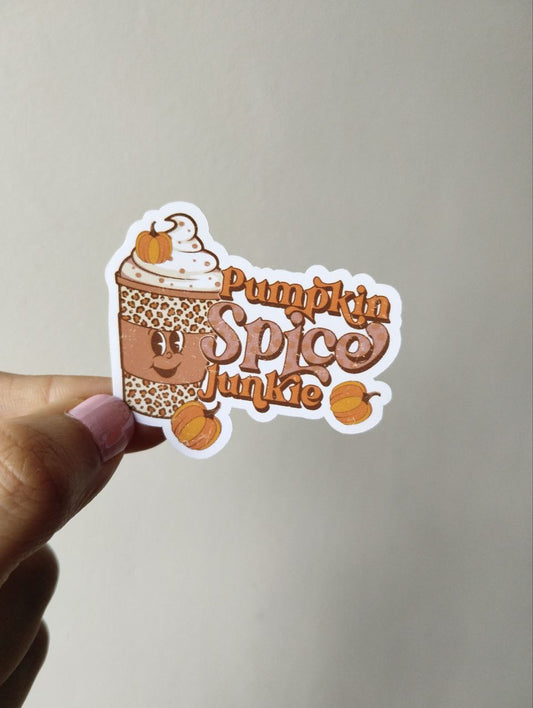 Pumpkin spice junkie sticker