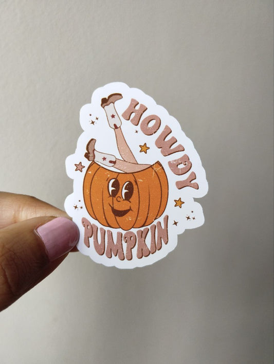 Howdy pumpkin sticker