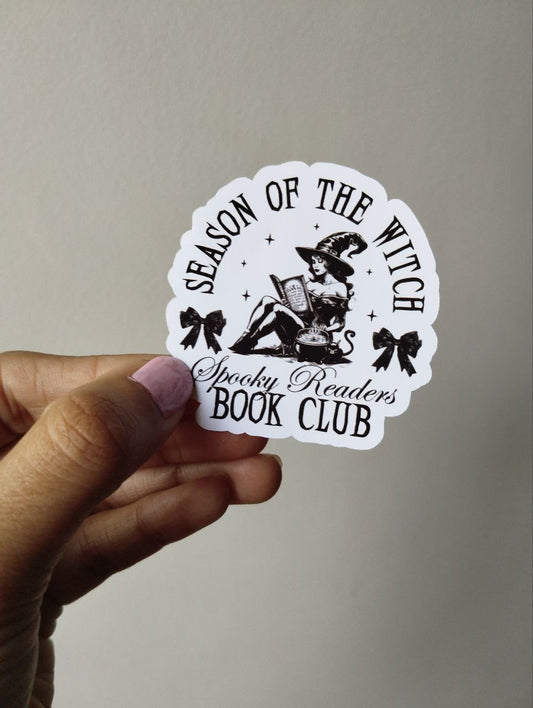 Season of the witch spooky readers book club sticker