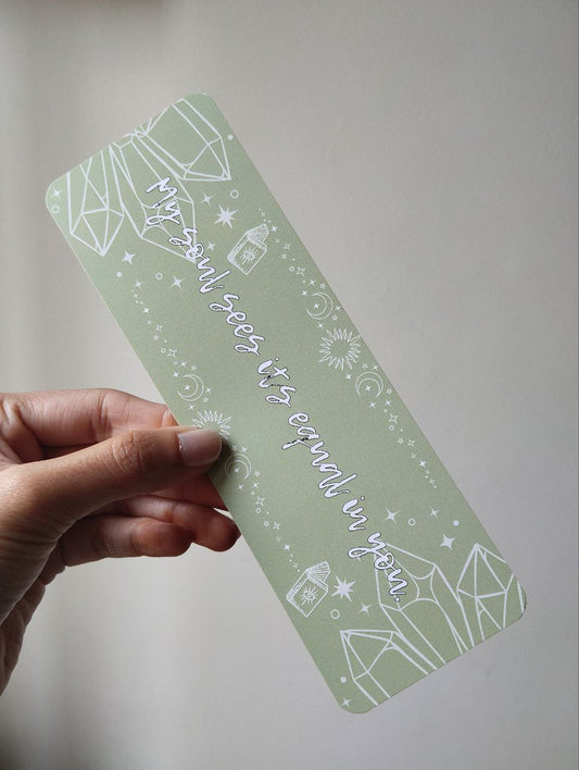 My soul sees bookmark, fantasy bookmark, romantasy bookmark, The Wrath and the Dawn