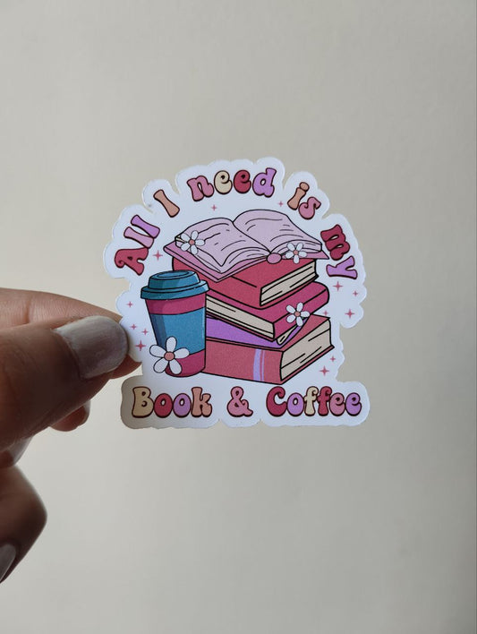 All I need is my book and coffee sticker