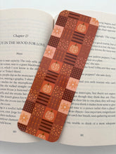 Load image into Gallery viewer, Autumn acorn bookmark, Pumpkin bow Pattern bookmark, Pumpkin flowers patchwork bookmark
