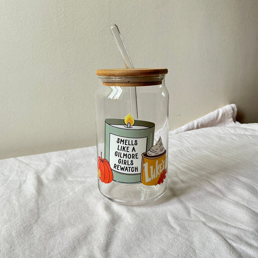 Smells Like Gilmore Girls Rewatch Glass Can Cup