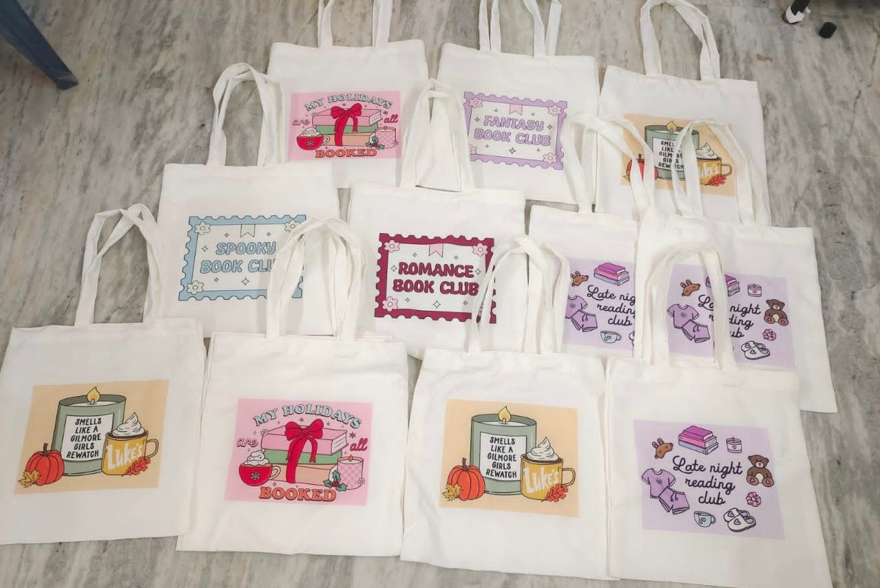 Gilmore girls tote bag, Christmas tote bag, romance book club tote bag, fantasy book club tote bag, late night readers club tote bag,Tote bags, shoulder bags, bookish bags