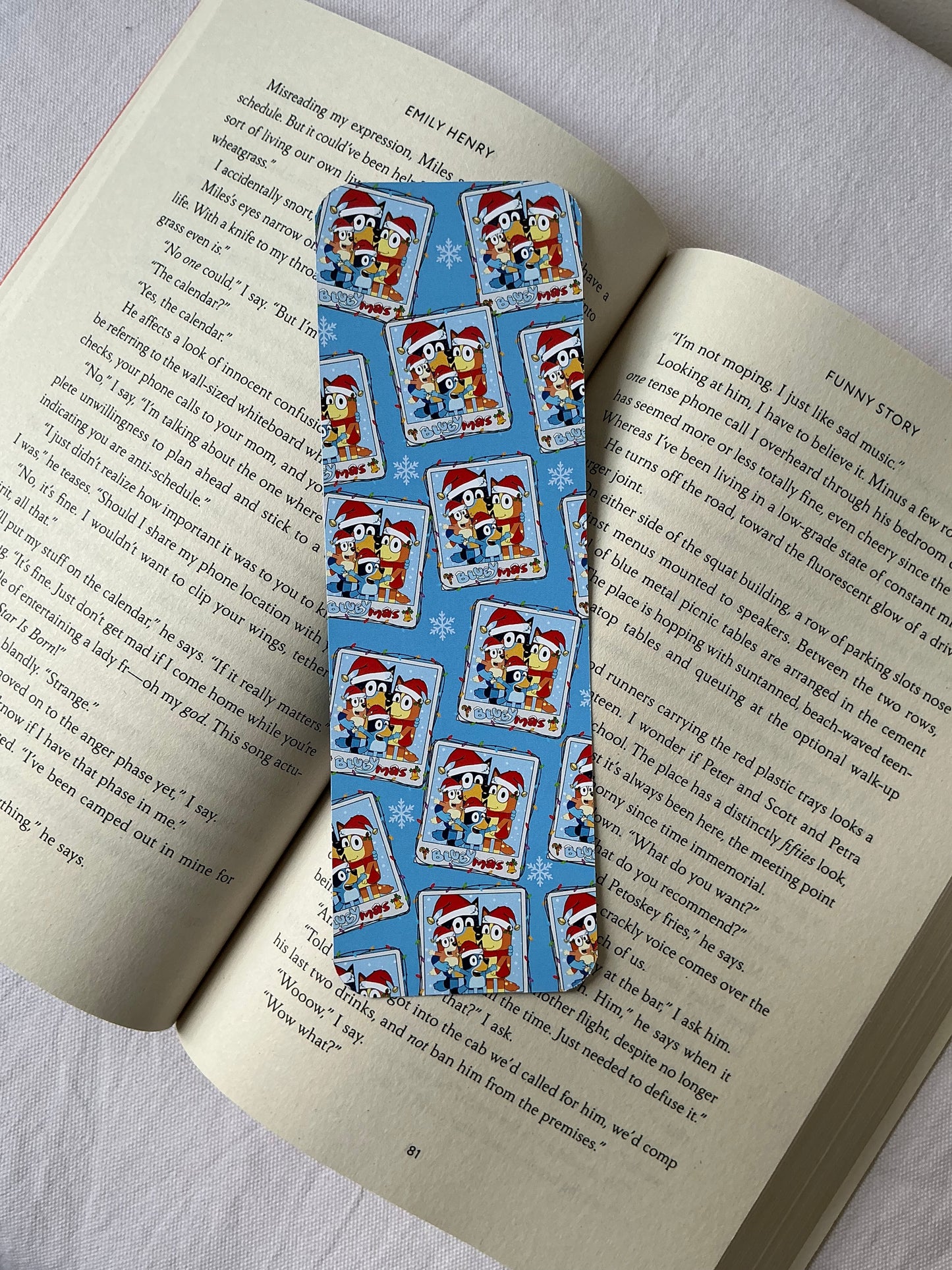 Bluey Bookmark , Christmas Bookmark