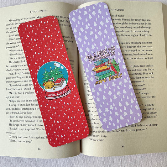 Snow globe  bookmark, All I want for Christmas is books Bookmark