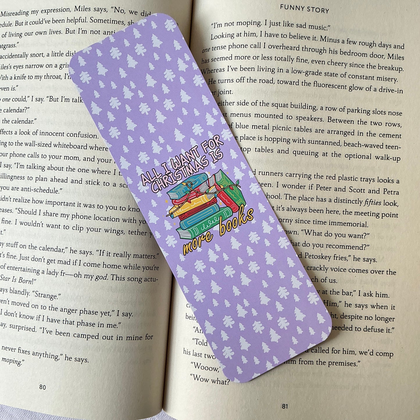 Snow globe  bookmark, All I want for Christmas is books Bookmark