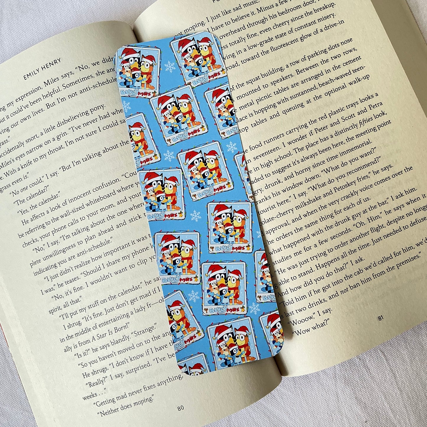 Bluey Bookmark , Christmas Bookmark