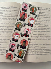 Load image into Gallery viewer, Creepmas snow globe bookmark , Creepmas nutcracker bookmark, Creepmas tree pattern bookmark
