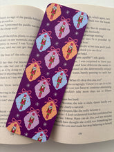 Load image into Gallery viewer, Creepmas snow globe bookmark , Creepmas nutcracker bookmark, Creepmas tree pattern bookmark
