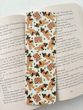 Load image into Gallery viewer, Creepmas reading ghost bookmark, Bookish Gingerbread bookmark
