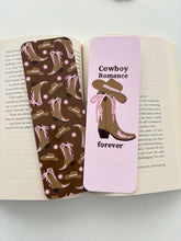 Load image into Gallery viewer, Cowboy romance forever bookmark, Cowboy boots and hat pattern bookmark
