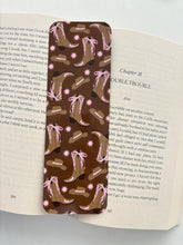 Load image into Gallery viewer, Cowboy romance forever bookmark, Cowboy boots and hat pattern bookmark
