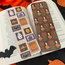 Load image into Gallery viewer, Spooky stamps bookmark, Pumpkin goose bookmark
