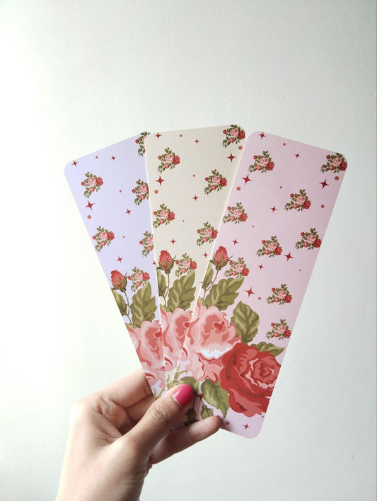 Rose bookmark, floral bookmark, valentine bookmark (Pack of 3)