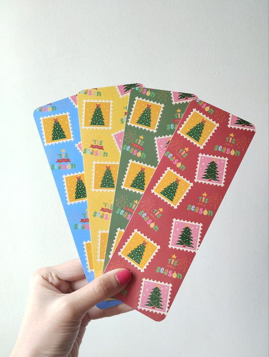 Christmas stamp bookmark, Tis the season bookmark (pack of 4)