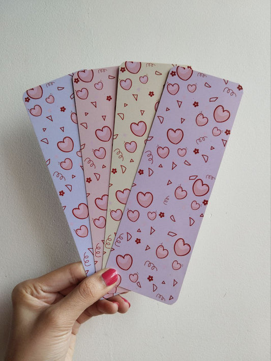 heart bookmarks, cute bookmark, valentine bookmark (pack of 4 )