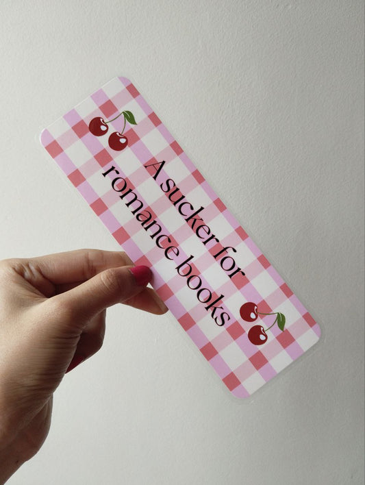 A sucker for romance novels bookmark